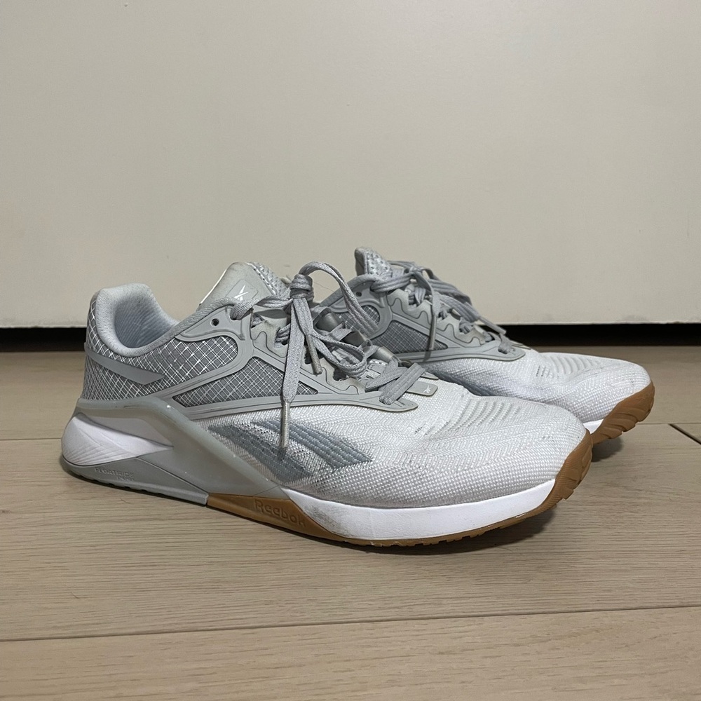 Reebok White and Gray Nano X2 sneakers